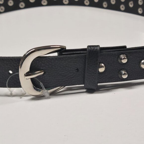 MENS Black Metal Stud Belt - Picture 7 of 11